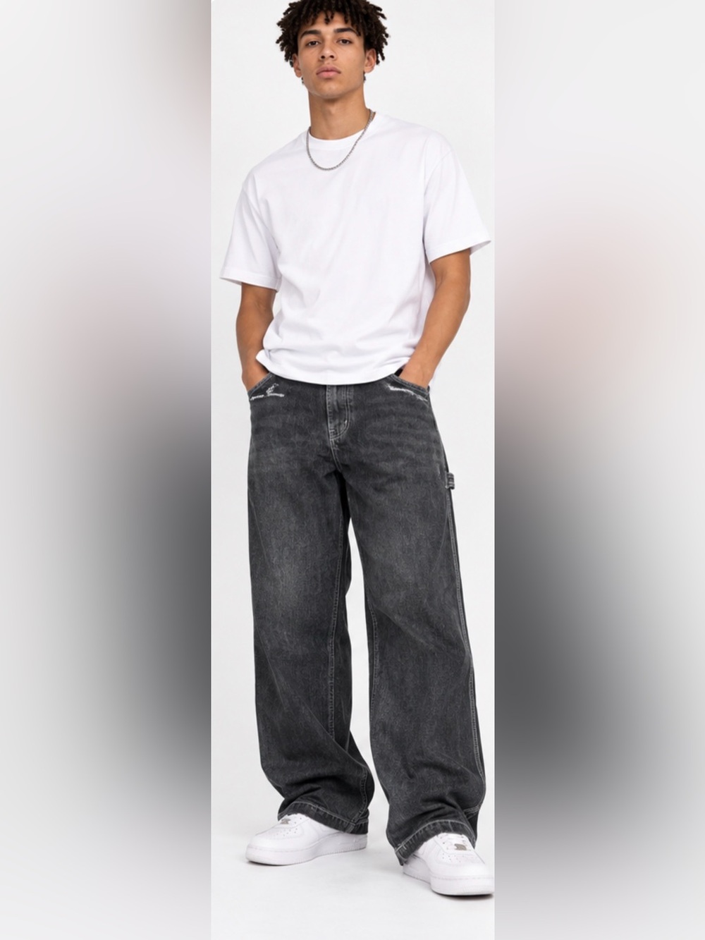 Rocawear Men’s Baggy Carpenter Jeans Dark Gray W34 L34 Y2K